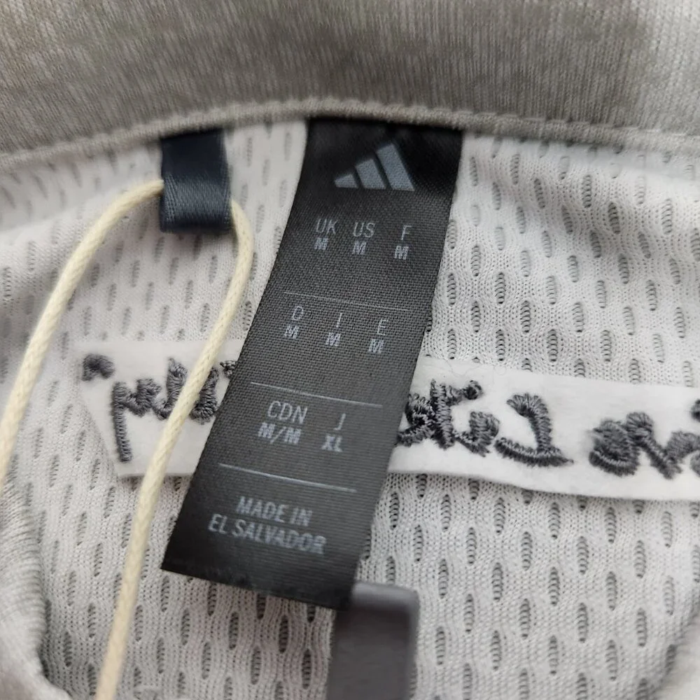 adidas NWT Quarter Zip Sweatshirt Men‎ M White Long Sleeve Mesh Lined Activewear
